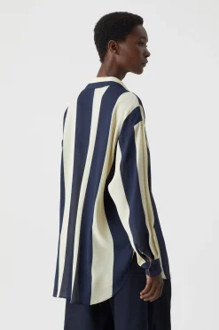 Striped Shirt Made Of Viscose & Silk